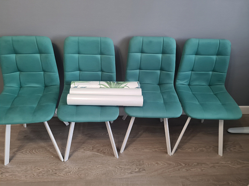 Стул на металлокаркасе Чилли зеленый / черный фото покупателя 570