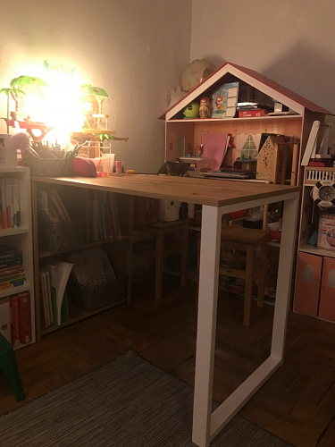 Письменный стол Битти Лофт 116х60х75 дуб делано светлый / белый матовый фото покупателя 70