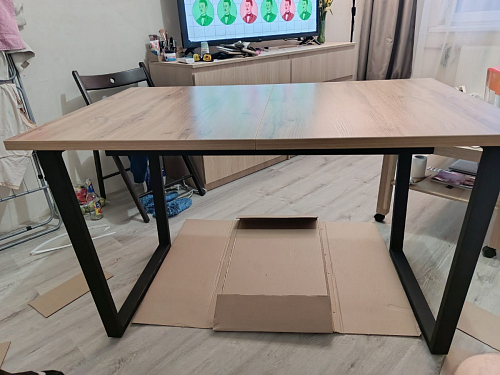 Деревянный стол Лота Лофт 140х80 дуб крафт табачный / черный матовый фото покупателя 181