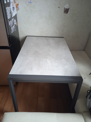 Стол Центавр 120(160)х70х75 файерстоун / черный матовый фото покупателя 15