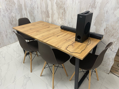 Стол Лота Лофт 140 25 мм черный матовый / бетон фото покупателя 133