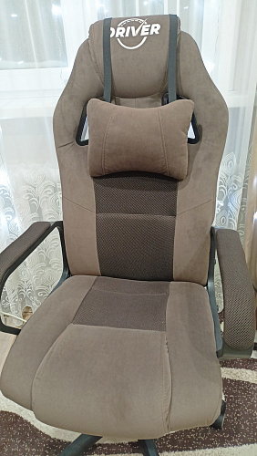 Компьютерное кресло Driver/Драйвер кожзам черный / ткань черный фото покупателя 41