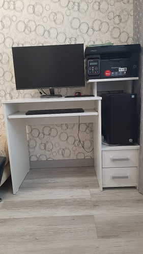 Стол компьютерный Джаз-24 правый белый фото покупателя 68