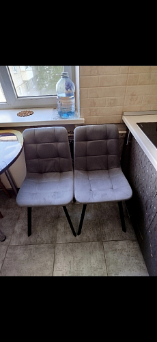 Стул на металлокаркасе Чилли серый велюр / черный фото покупателя 438