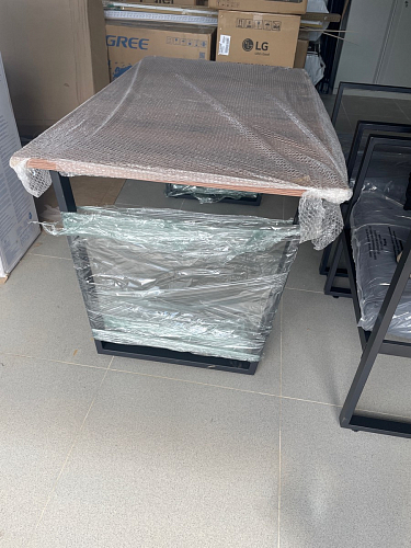 Стол Лота Лофт 140 25 мм черный матовый / бетон фото покупателя 43