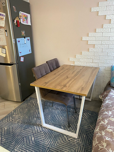 Деревянный стол Лота Лофт 120х75 белый матовый / дуб крафт золотой фото покупателя 364