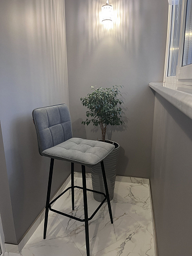 Полубарный стул Bari/Бари серый велюр фото покупателя 16