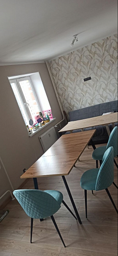 Стол Тринити Лофт 120 32 мм дуб галифакс табако / черный матовый фото покупателя 66