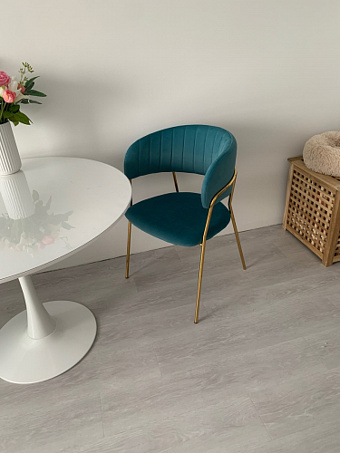 Стул на металлокаркасе Kamelia бежевый / золотой фото покупателя 31