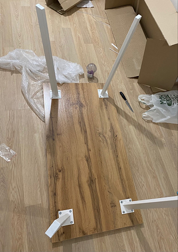 Стол Тринити Лофт 120 32 мм дуб галифакс табако / черный матовый фото покупателя 201