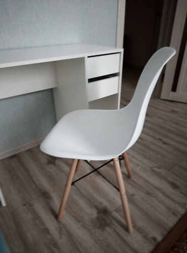 Пластиковый стул Eames PC-015 серо-голубой / дерево фото покупателя 171