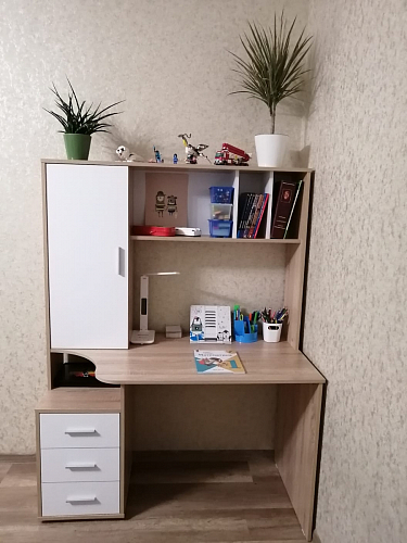 Стол компьютерный КСТ-16 бетон / белый фото покупателя 8