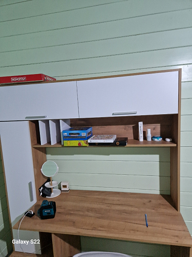 Письменный стол Лайт 03.243 дуб золотой (craft) / белый премиум фото покупателя 260