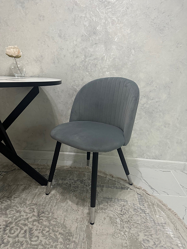 Стул на металлокаркасе Gabi dark beige / black / silver фото покупателя 799