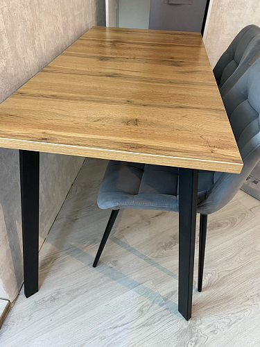 Стол Тринити Лофт 120 32 мм дуб галифакс табако / черный матовый фото покупателя 75