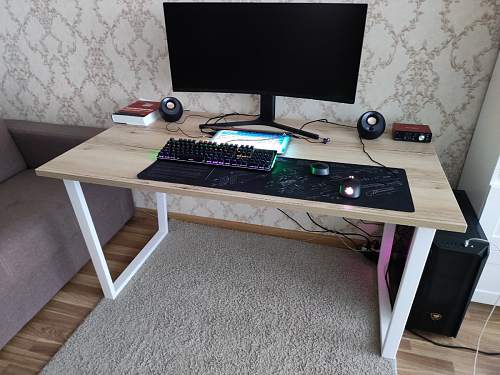 Деревянный стол Лота Лофт 120х75 белый матовый / дуб крафт золотой фото покупателя 355