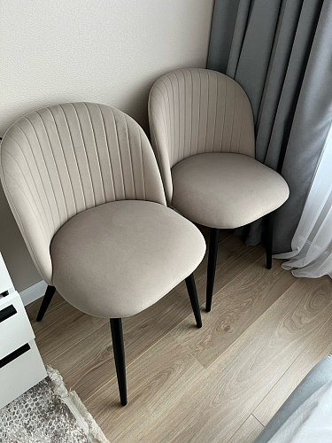 Стул на металлокаркасе Gabi dark beige / black / silver фото покупателя 34