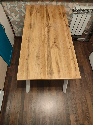 Стол Тринити Лофт 140 25 мм дуб делано темный / белый фото покупателя 75