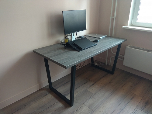 Стол Эльпатия 130 дуб велингтон / черный матовый фото покупателя 30