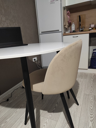 Стул на металлокаркасе Gabi dark beige / black / silver фото покупателя 430