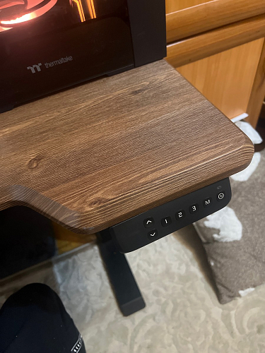 Компьютерный стол Маркос с механизмом подъема 140х80х75 белый / вотан дуб фото покупателя 25