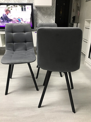 Стул на металлокаркасе Чилли синяя ткань / белый фото покупателя 763