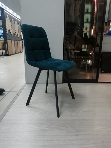 Стул на металлокаркасе Чилли К светло-серый велюр / черный каркас фото покупателя 1152