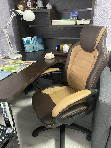 Компьютерное кресло Kadis коричневое / бежевое фото покупателя 6