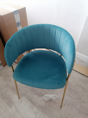 Стул на металлокаркасе Kamelia голубой / голубой / золотой фото покупателя 9