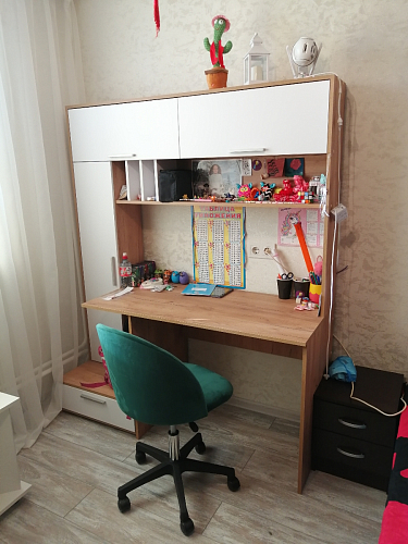 Письменный стол Лайт 03.243 дуб золотой (craft) / белый премиум фото покупателя 242