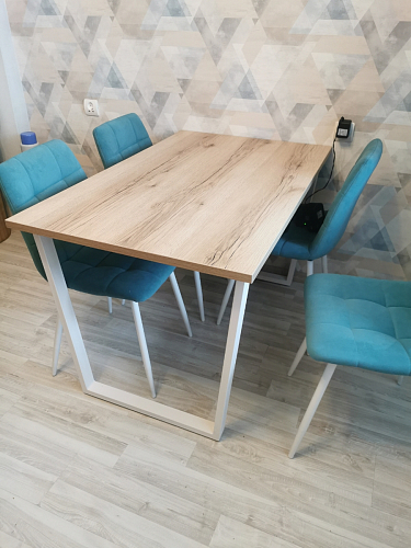 Деревянный стол Барон О 200 х 90 белая пленка шагрень / белый фото покупателя 78