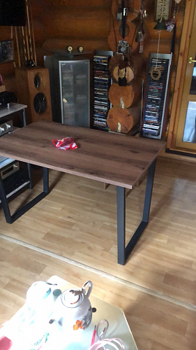 Деревянный стол Лота Лофт 120x75 дуб крафт табачный / черный матовый фото покупателя 360