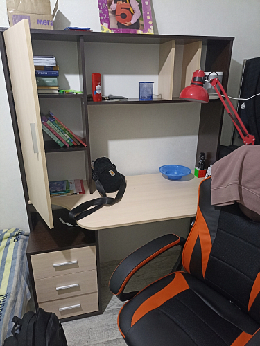 Компьютерный стол КСТ-16 левый дуб сонома / белый фото покупателя 42