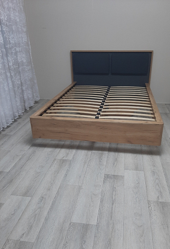 Двуспальная кровать Клауд 160х200 парящая дуб крафт золотой / антрацит фото покупателя 72