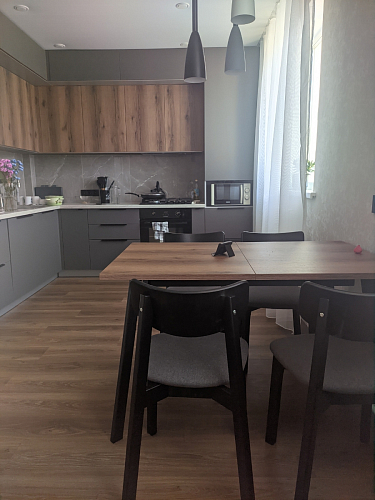 Стол Тринити Лофт 120 32 мм дуб галифакс табако / черный матовый фото покупателя 939