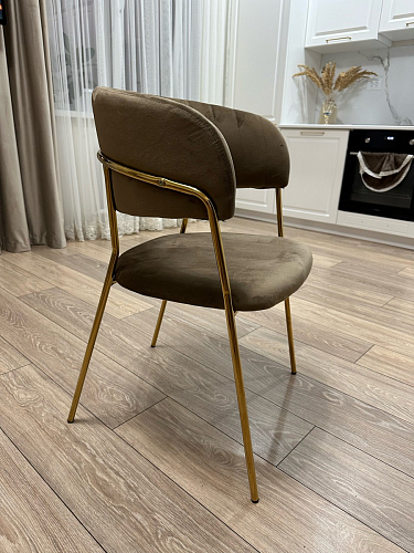 Стул на металлокаркасе Kamelia green / gold фото покупателя 89