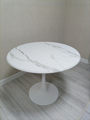 Стол Тулип 90х73 дуб вотан / белый  - Уцененный экземпляр фото покупателя 39