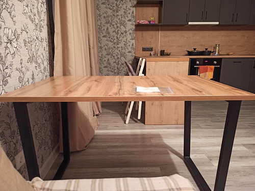 Деревянный стол Лота Лофт 120(160)х75 дуб крафт золотой / белый матовый фото покупателя 112