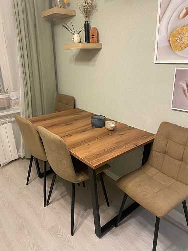 Деревянный стол Лота Лофт 140х80 черный матовый / бетон светлый фото покупателя 411