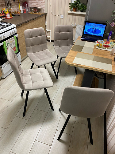 Стул на металлокаркасе Чилли К светло-серый велюр / черный каркас фото покупателя 1125