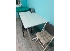 Деревянный стол Лота Лофт 120(160)х75 черный матовый / бетон светлый фото покупателя 146