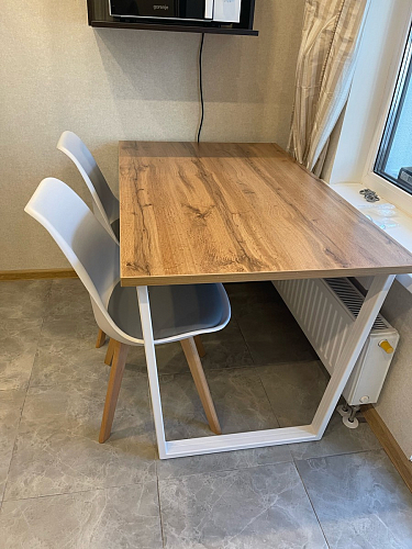 Стол Лота Лофт 140 25 мм черный матовый / бетон фото покупателя 394