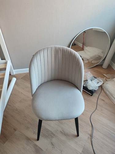 Стул на металлокаркасе Gabi dark beige / black / silver фото покупателя 538