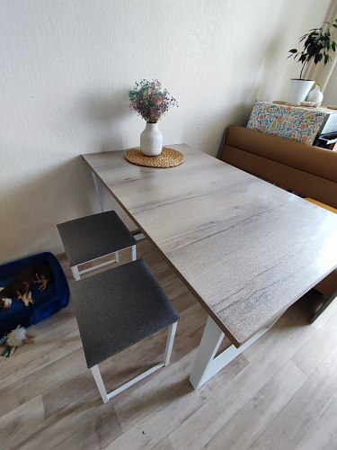 Стол Лота Лофт 120 32 мм бетон / черный матовый фото покупателя 571