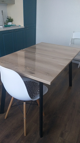 Стол раскладной Колон Лофт 120 32 мм дуб галифакс табако / черный матовый фото покупателя 8