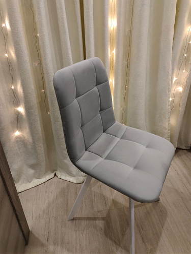 Стул на металлокаркасе Чилли К светло-серый велюр / черный каркас фото покупателя 179