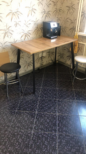 Стол Тринити Лофт 120 25 мм черный матовый / дуб делано темный фото покупателя 180