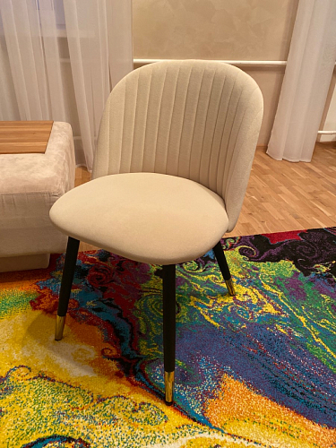 Стул на металлокаркасе Gabi 1 light purple / black / gold фото покупателя 110