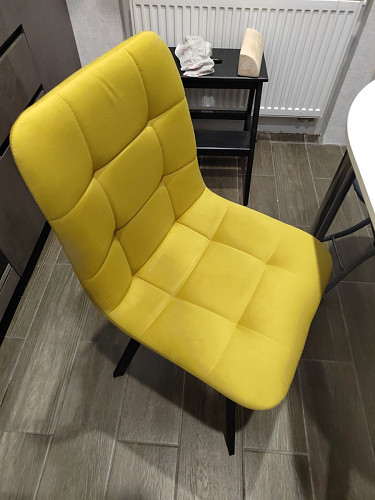 Стул на металлокаркасе Чилли К светло-серый велюр / черный каркас фото покупателя 269