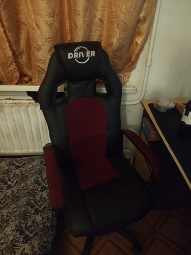 Компьютерное кресло Driver/Драйвер кожзам черный / ткань синий фото покупателя 128